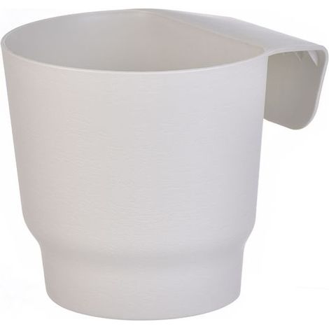 Pot de fleurs suspendu pour clôture de balcon, petit pot en plastique blanc, adapté à la décoration de jardin extérieur, 1 pièce (1/4)