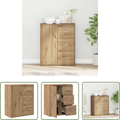 vidaXL Eiche - Sideboard Artisan-Eiche 60 x 31 x 70 cm Holzwerkstoff (1/5)