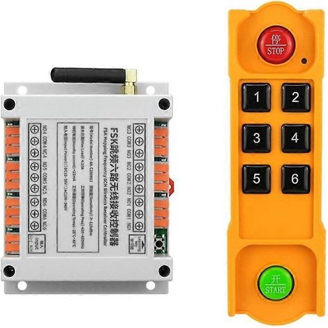 Télécommande sans fil DC12V-36V 433MHz 6CH FSK pour boîtier de distribution, programmateur PLC, télécommande d'ascenseur (1/5)