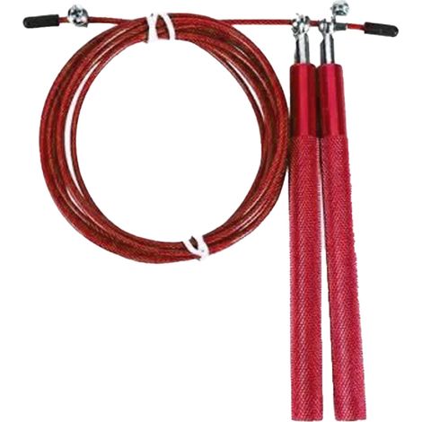 Corde à sauter rapide anti-nœuds, longueur ajustable, poignée en métal épais, corde en acier pour l'entraînement. (1/5)