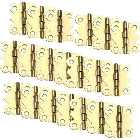 20 pièces jaune 90 ° rétro mini mini charnière papillon petit pliant rétro mini mini charnière，Pour meubles de maison, portes et fenêtres, etc. (1/5)