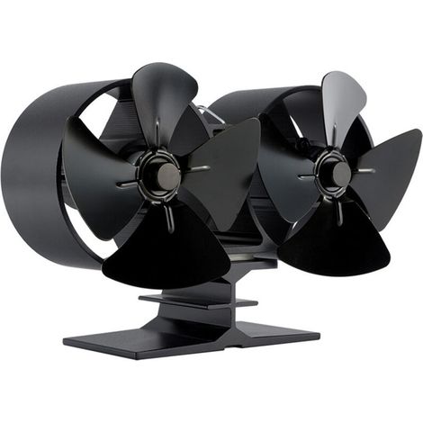 8-blade, heat-operated fireplace fan, top-mounted fireplace fan for wood stoves, non-electric magnetic fireplace fan with thermometer for wood stoves--DTEKGAZ