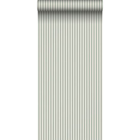 papier peint à rayures vert grisé - Sanders & Sanders (1/4)