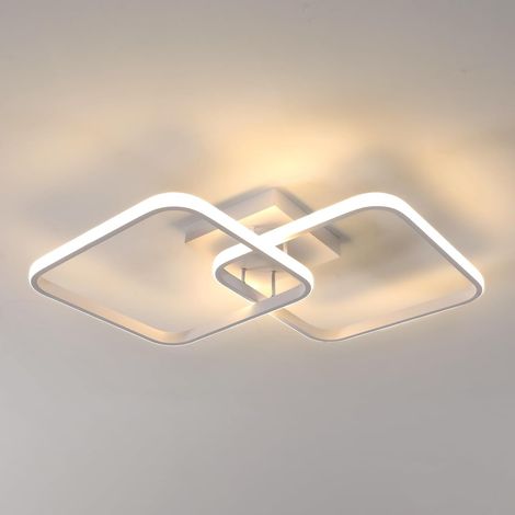 COMELY Plafoniera a LED da 42 W 4700 lm, plafoniera a LED moderna, plafoniera quadrata bianca in acrilico per soggiorno, camera da letto, cucina, sala da pranzo, bianco caldo 3000 K, 64 cm