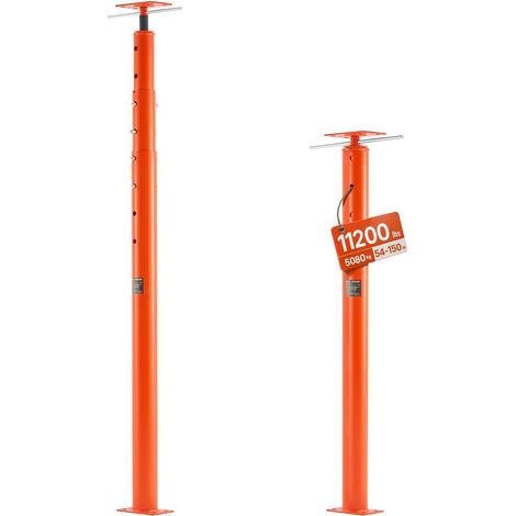 Cric de Sol Télescopique Support Temporaire Réglable 137,16-381 cm Charge 5080,23 kg Poteau en Acier pour Plancher (1/5)