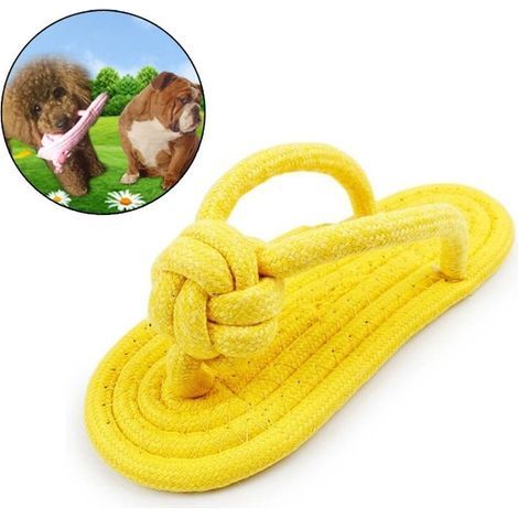 PET Toys coton cordon pantoufles 1pcs (jaune) (1/5)
