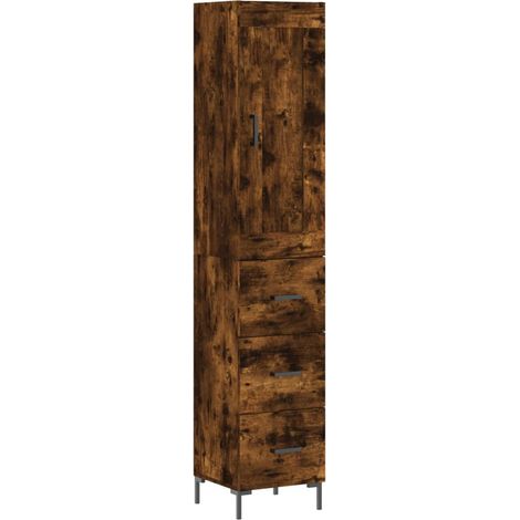 Aparador cómoda mueble de almacenaje organizador cocina salón salón alto 345 x 34 x 180 cm madera de ingeniería marrón 020033232