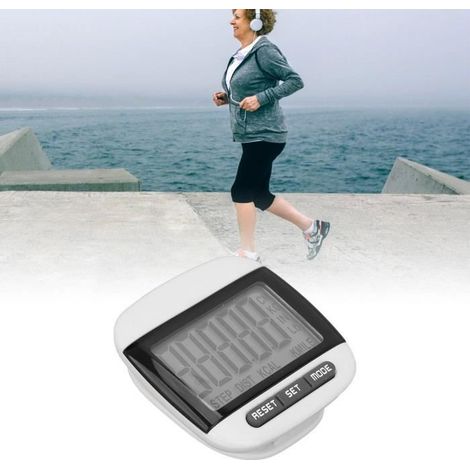 LON® Compteur de pas pour personnes âgées de haute qualité, écran LCD, podomètre de marche précis avec clip (noir) 110027 (1/4)