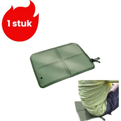 1 pièce Coussin extérieur pliable vert avec mousqueton, tapis épais étanche portable pour randonnée et pelouse (1/5)
