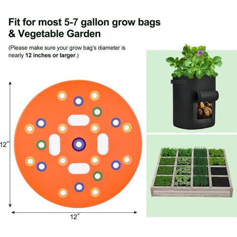 Filiyano – outil de semis – Espaceur de graines pour sacs de culture, gabarit de jardin carré, outil de semis (1/4)