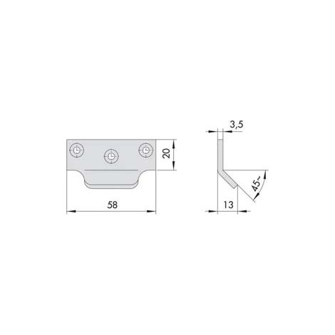 BOCCHETTA LATERALE E SUPERIORE PER MANIGLIONI ANTIPANICO- - mm.58x20 (07072110) - 1 pezzi CISA