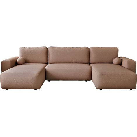 Sofá rinconero TrendyNest Piscor, Coral 45, Función de descanso, Almacenaje, 374x177x94cm, 0