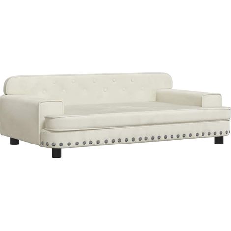 Hundebett Creme 90x53x30 cm Samt vidaXL