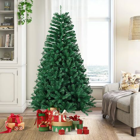 Sapin de Noël Artificiel 210CM, 1100 Branches, Matériel PVC Arbre de Noël, avec Socle en Métal, Décoration de Noël réutilisable (1/5)