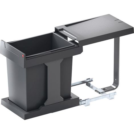 Hailo – Poubelle automatique coulissante sous évier 20L – Amortisseur Soft-Close – Hauteur 400 mm – Largeur 245 mm – Pour caisson 300 mm
