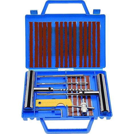 APEX 38PCS Kit de Réparation de Pneu, Kit de Reparation avec Gants Jetables, Tubeless Roue De Pneu Crevaison Outil De Rectification Set (1/5)