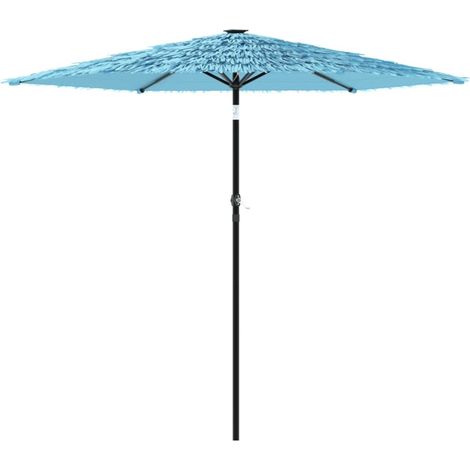 Sombrilla de jardín con mástil de acero 223 x 223 x 213 cm protección solar y contra la lluvia diseño moderno en poliéster azul 020056393