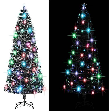 Arbre de Noël Sapin de Noël pré-éclairé avec support et LED 240 cm fibre optique (1/5)