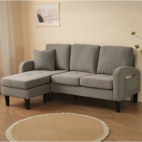 Canapé d'angle 166x118x77 cm gris foncé – modulable, 3 places (1/5)