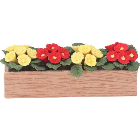 Lit de Fleurs Miniature 1:12 pour Maison de Poupée, Bonsaï en Bois et Résine pour Décor d'Appui de Fenêtre ou Balcon (1/5)
