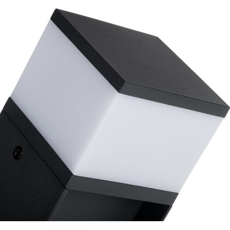 Lámpara de pared para jardín de 16 cm, cuadrada, negra, con fuente de luz reemplazable 1xG9 11W IP44, marca Kanlux. (1/5)
