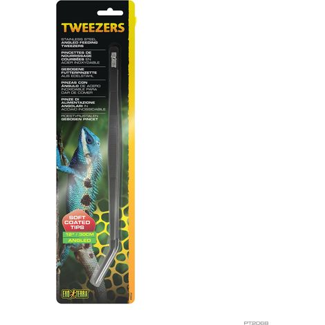 Exo Terra Pinza con Angulo - Pinza con Angulo para Alimentación de Reptiles de Acero Inoxidable - 30 cm