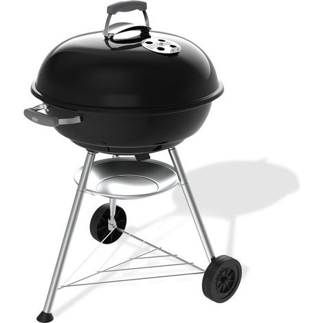 Barbecue a charbon - Weber - Compact Kettle - Ø57 cm - Acier émaillé - Clapet d'aération - 9 couverts - Noir