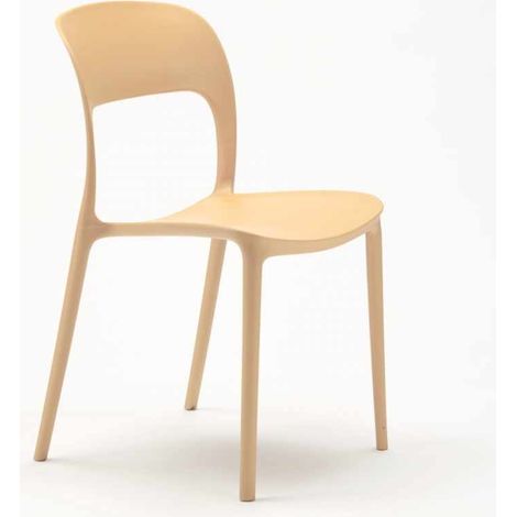 Silla de cocina de diseño para restaurante hecha de polipropileno - Beige