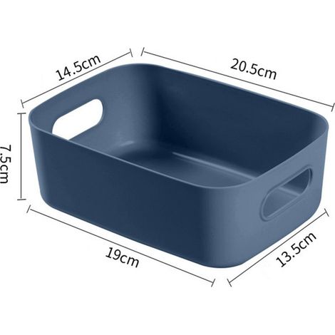 Corbeille de Bureau Organisateur Cosmétique PP avec Poignée et 1x Boîte de Rangement Maison Petit Bleu