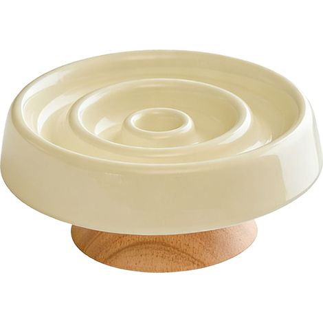 Bol surélevé pour chat à alimentation lente, antidérapant, Stable, en céramique, pour chiot, chaton, pour la maison, Beige clair (1/5)