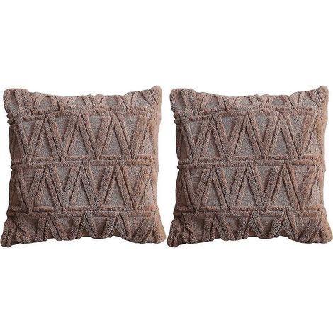Oreiller en peluche Ins Nordique Double face Plush Home Canapé Housse d’oreiller Bureau Housse de coussin C (1/5)
