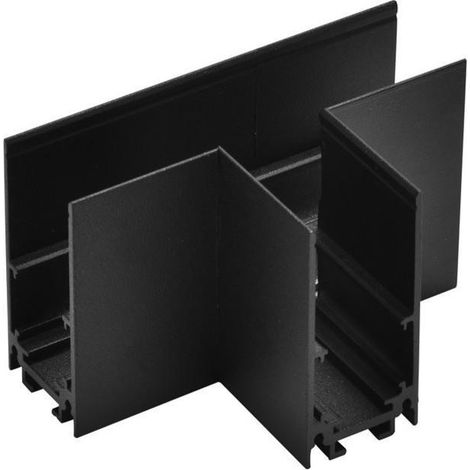 Raccord en T Horizontal pour Rail Magnétique Suspendu 20mm Noir