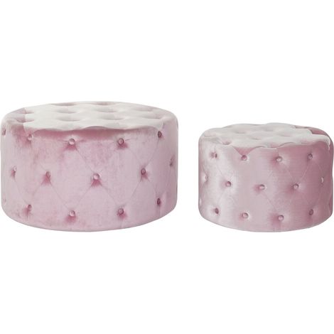Repose-Pieds Set 2 Velours Mdf 80X80X43 Velours (1/4)