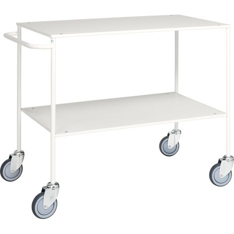 Kongamek Tischwagen voll verschweisst mit pulverbeschichtetem Rahmen 1000x580x850mm in weiss mit Bremse