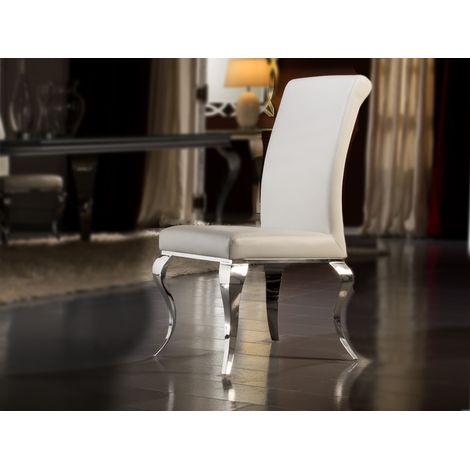 SILLA BARROQUE ACERO BLANCA (1/3)