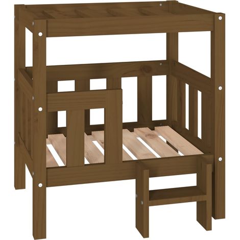 Lit pour chien panier canapé confortable 65,5 x 43 x 70 cm bois de pin solide marron
