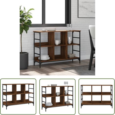 The Living Store Buffet chêne marron 102x32x73,5 cm bois d'ingénierie - Buffet - Commode - Meuble De Rangement - Mobilier - Cuisine (1/5)