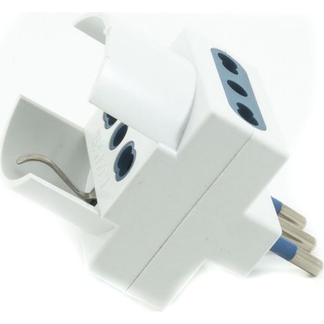 ADATTATORE MULTIPRESA 16A CON SHUKO SPINA ITALIANA +2 PRESA BIPASSO