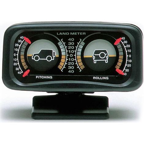 Inclinomètre 4x4 lumineux noir – Cadran Rolling et Pitching – Fixation adhésive – Dimensions 13x9x7 cm – Sumex