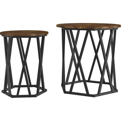 Mesa de Café 2 pcs Roble ahumado 50 x 50 x 50 cm vidaXL (1/5)