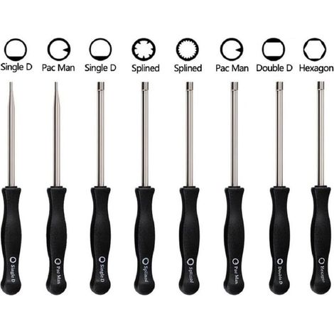 Outil de réglage de carburateur Pac Man/Single D/double D/Hexagone Hex Socket/21-teeth/cannelée 7-teeth Tournevis à douille cannelée pour commune 2 Cycle Moteur de petite taille (lot de 8) H318