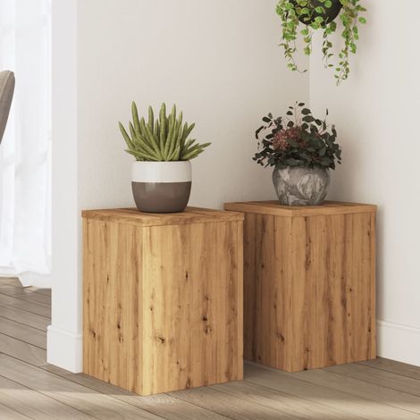 Soportes de plantas 2 uds madera roble artisian 25x25x35 cm vidaXL
