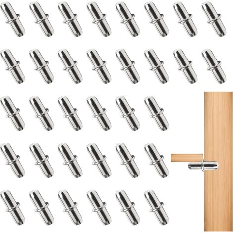 120 Pièces Taquet Etagere,5mm Chevilles de Support D'étagère,Taquet à Tenon Taquet de Planche,Consoles à Visser de Support Etagère pour Meubles, Armoires, Supports D'étagères (1/5)