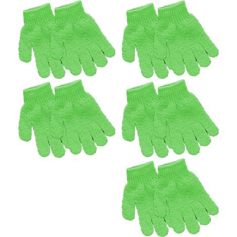 Gant Exfoliant - Lot de 10 Pièces (5 Paires) - Pour Homme et Femme - Taille Unique - Fibres Naturelles (1/5)