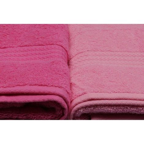 Serviette De Bain - 70 X 140 Cm - Coton 100 % - Rose - Lot De 4 (1/4)