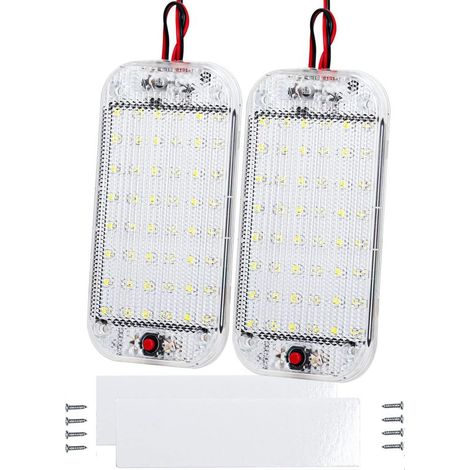 Set mit 2 LED-Innenraumleuchten 12V - 85V - 48 LEDs - Innenbeleuchtung für Auto, Wohnmobil, LKW, Boot, Wohnwagen (1/5)