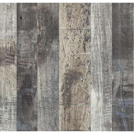 Papier peint autocollant pour meubles, imitation bois, couleur brun-gris, 30 x 200 cm