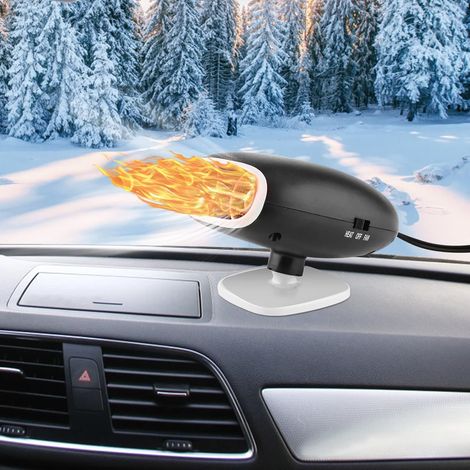 Chauffage de voiture, 12V 150W Chauffage Rapide à dégivrage 2in1 voiture auto allume-cigare chauffage ventilateur de refroidissement antibuée chaud(noir) (1/5)