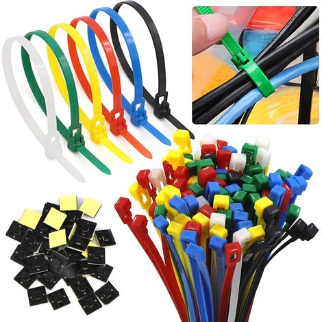 Collier de Serrage Plastique Réutilisables 300 x 5 mm Attache Câble Colorées Serre Câbles Nylon Attache Câble Résistant aux UV 100 Pièces (1/5)