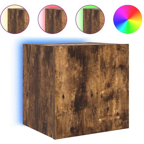 Maison Exclusive - TV-Wandschrank mit LED-Leuchten Räuchereiche 4 (1/5)
